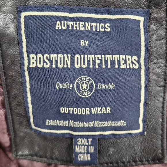 Authentics By Boston Outfitters Black Genuine Leather Insulated Jacket 3XLT *zip - Picture 3 of 14